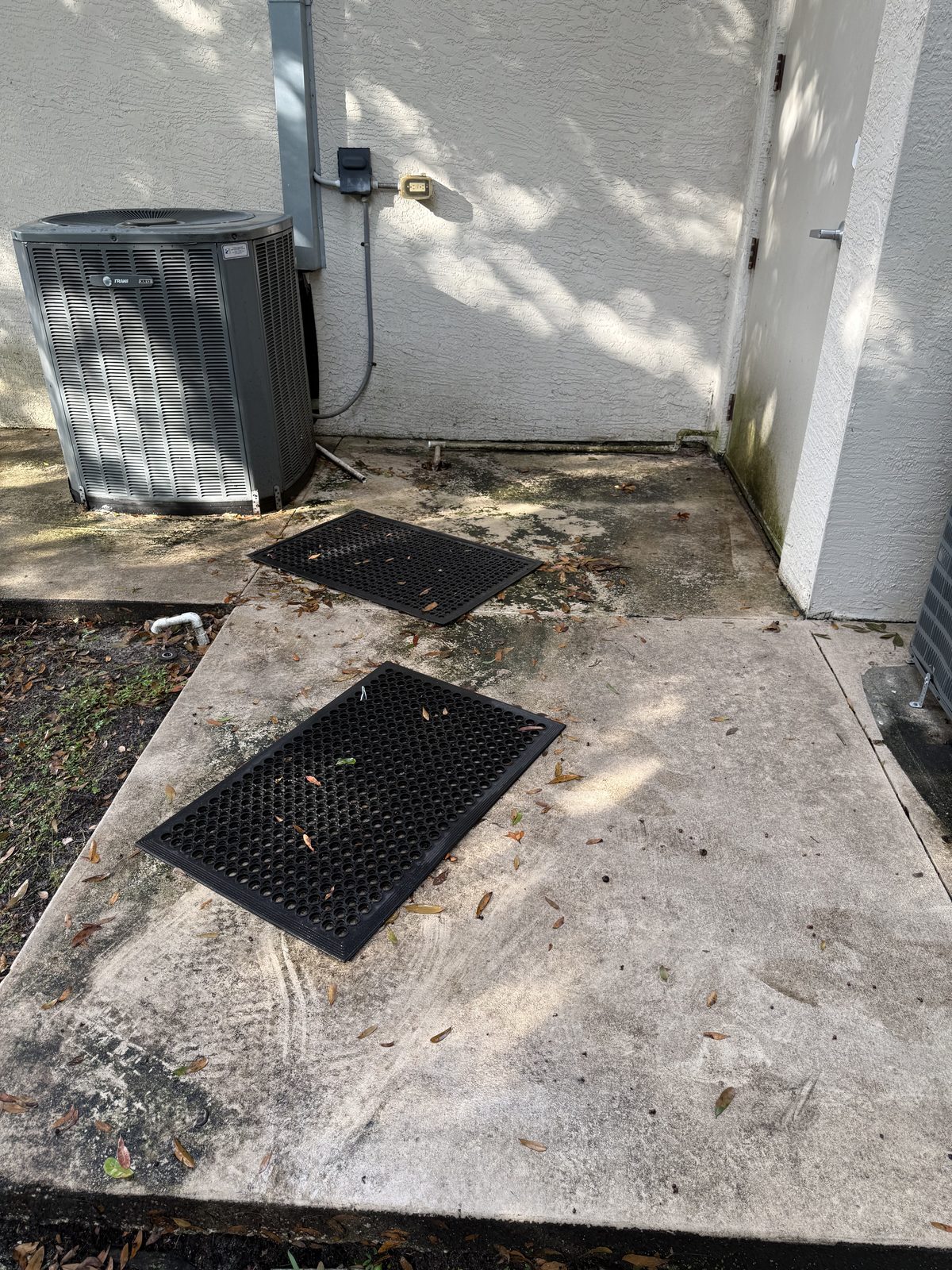 Walkway by the AC pad — before