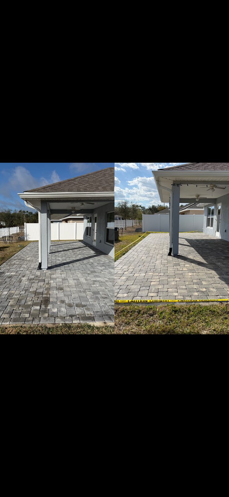 Covered patio, before & after