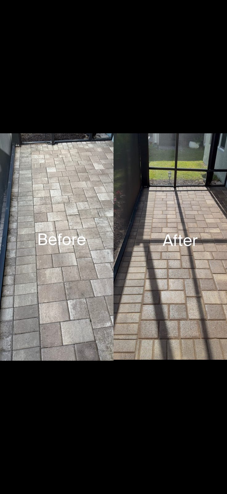 Screened lanai, before & after