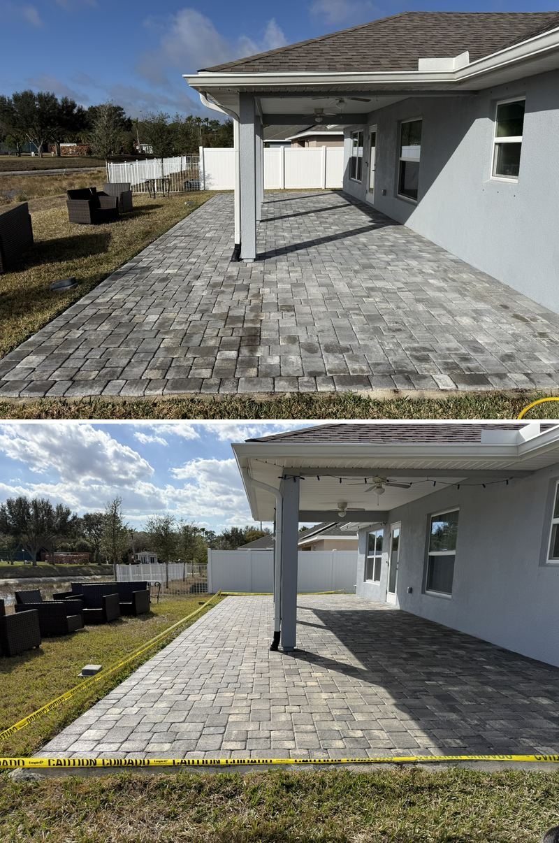 Paver sealing before and after in Vero Beach, FL