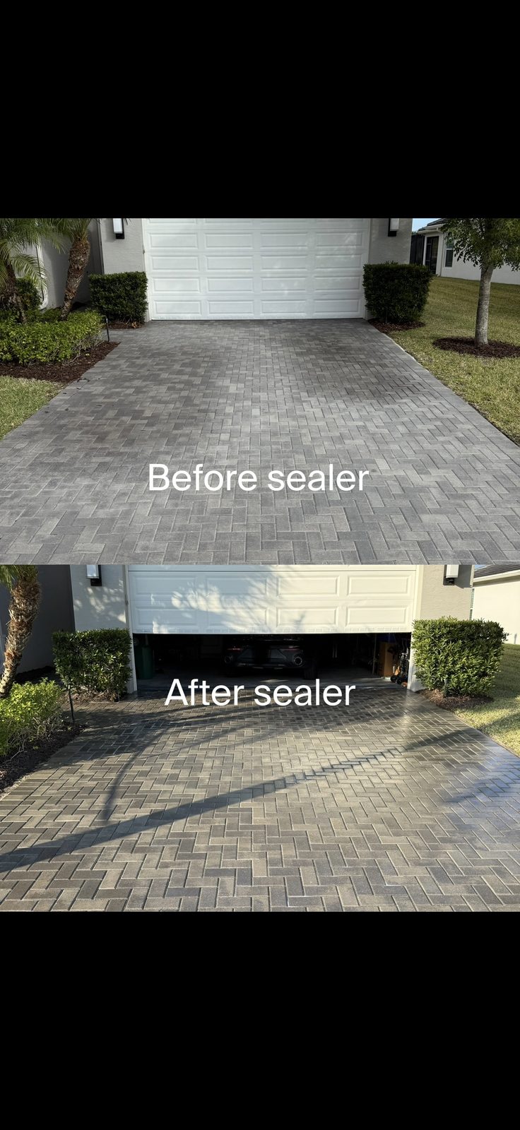 Paver driveway, before & after sealing